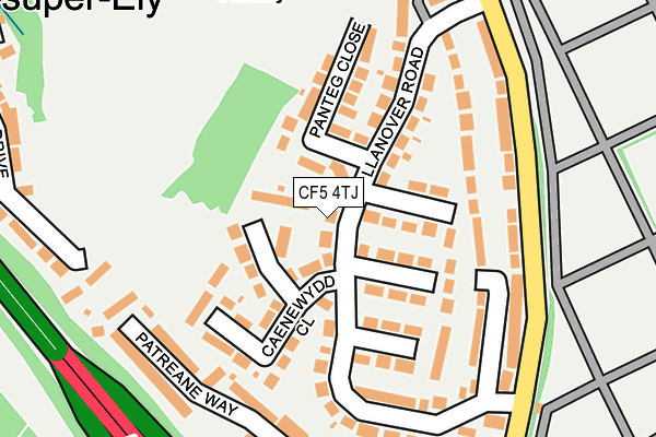 CF5 4TJ map - OS OpenMap – Local (Ordnance Survey)