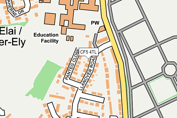 CF5 4TL map - OS OpenMap – Local (Ordnance Survey)