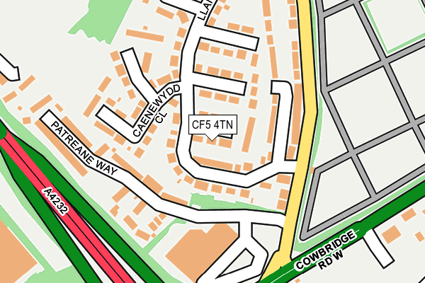 CF5 4TN map - OS OpenMap – Local (Ordnance Survey)