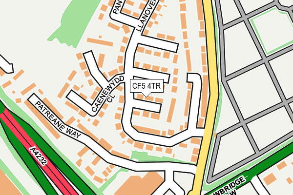 CF5 4TR map - OS OpenMap – Local (Ordnance Survey)