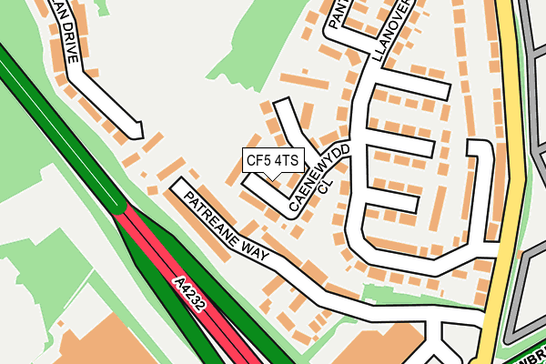 CF5 4TS map - OS OpenMap – Local (Ordnance Survey)