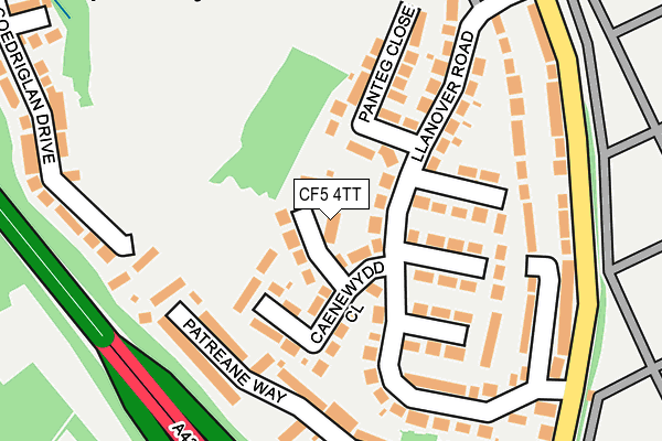 CF5 4TT map - OS OpenMap – Local (Ordnance Survey)
