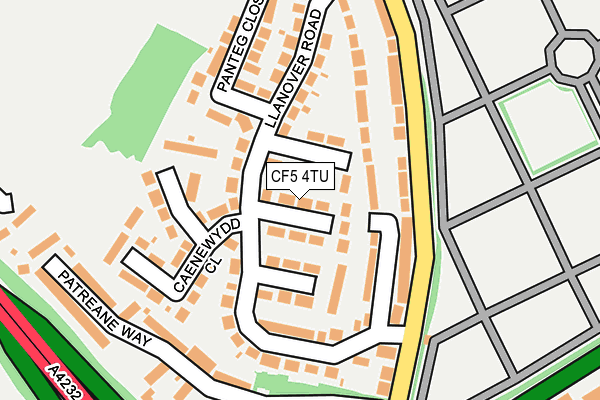 CF5 4TU map - OS OpenMap – Local (Ordnance Survey)
