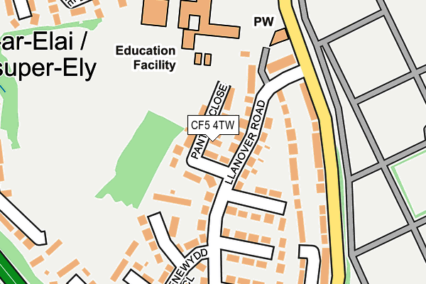 CF5 4TW map - OS OpenMap – Local (Ordnance Survey)