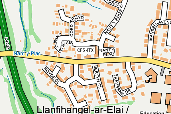 CF5 4TX map - OS OpenMap – Local (Ordnance Survey)