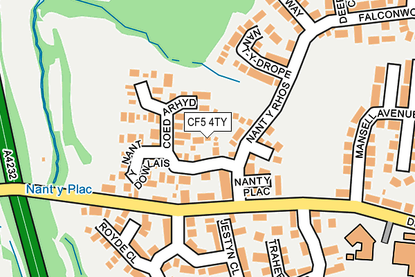 CF5 4TY map - OS OpenMap – Local (Ordnance Survey)