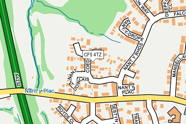 CF5 4TZ map - OS OpenMap – Local (Ordnance Survey)