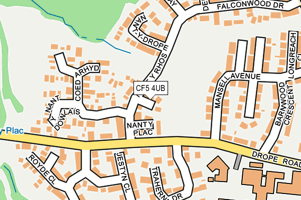 CF5 4UB map - OS OpenMap – Local (Ordnance Survey)