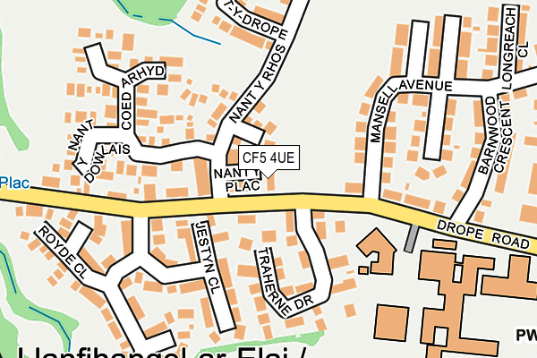 CF5 4UE map - OS OpenMap – Local (Ordnance Survey)