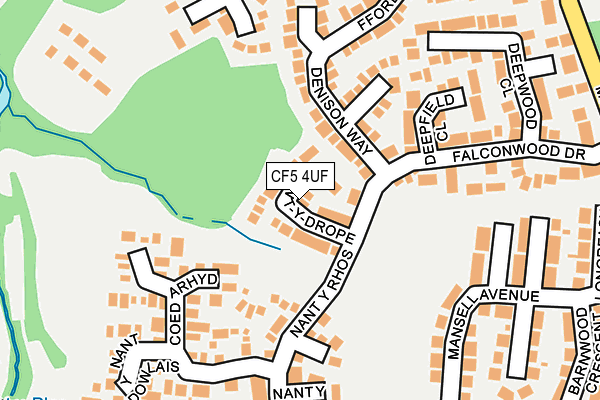 CF5 4UF map - OS OpenMap – Local (Ordnance Survey)