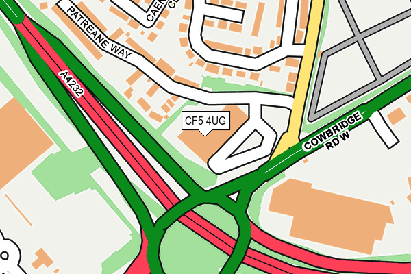 CF5 4UG map - OS OpenMap – Local (Ordnance Survey)