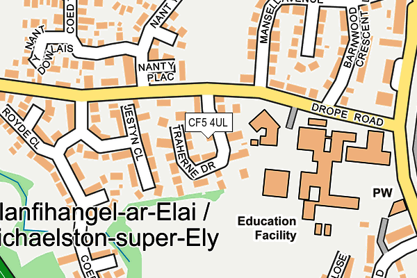 CF5 4UL map - OS OpenMap – Local (Ordnance Survey)