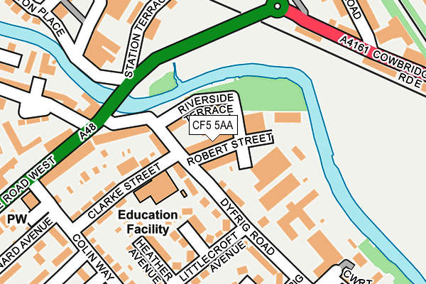 CF5 5AA map - OS OpenMap – Local (Ordnance Survey)