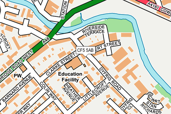 CF5 5AB map - OS OpenMap – Local (Ordnance Survey)