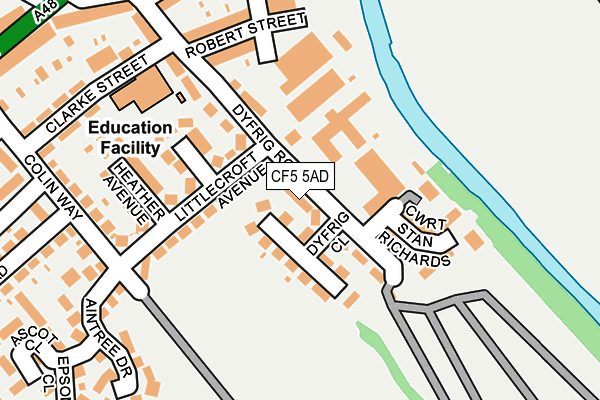 CF5 5AD map - OS OpenMap – Local (Ordnance Survey)