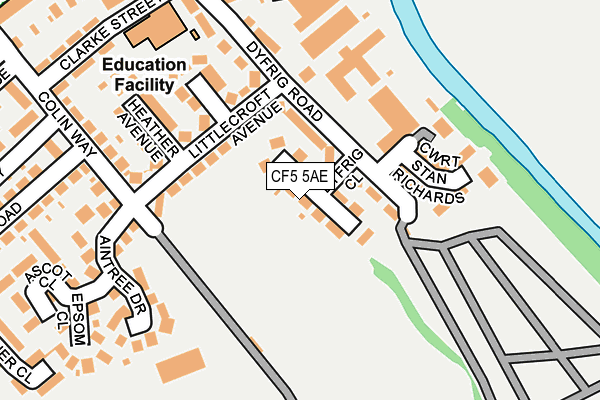 CF5 5AE map - OS OpenMap – Local (Ordnance Survey)