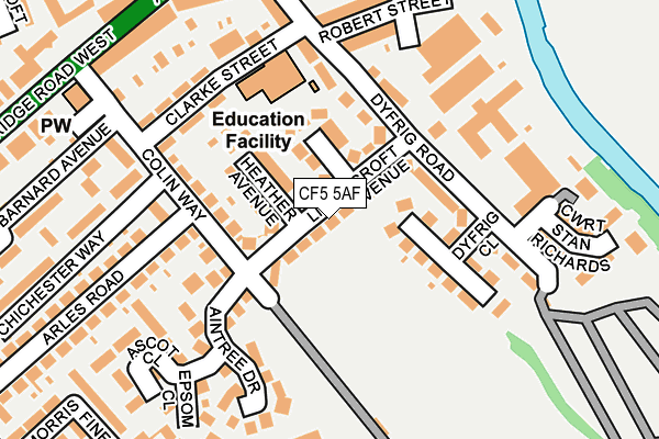 CF5 5AF map - OS OpenMap – Local (Ordnance Survey)