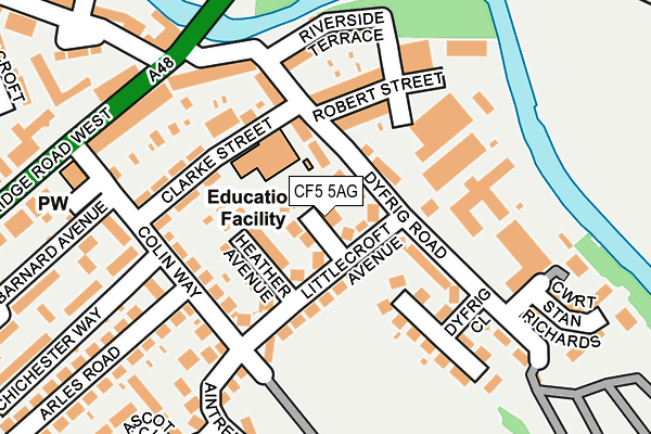 CF5 5AG map - OS OpenMap – Local (Ordnance Survey)