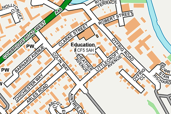 CF5 5AH map - OS OpenMap – Local (Ordnance Survey)