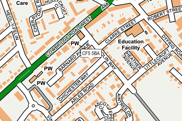 CF5 5BA map - OS OpenMap – Local (Ordnance Survey)