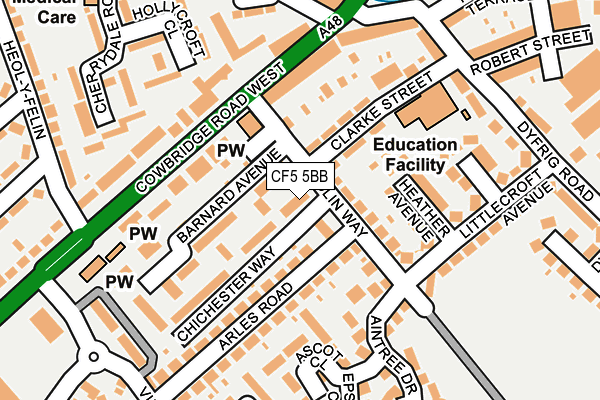 CF5 5BB map - OS OpenMap – Local (Ordnance Survey)