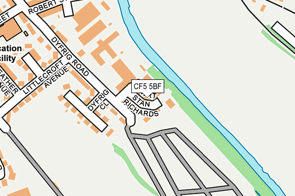 CF5 5BF map - OS OpenMap – Local (Ordnance Survey)