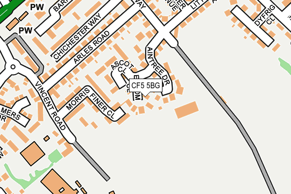 CF5 5BG map - OS OpenMap – Local (Ordnance Survey)