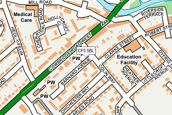 CF5 5BL map - OS OpenMap – Local (Ordnance Survey)