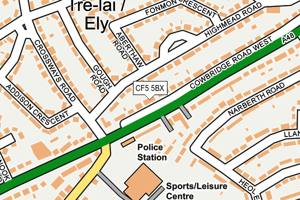 CF5 5BX map - OS OpenMap – Local (Ordnance Survey)