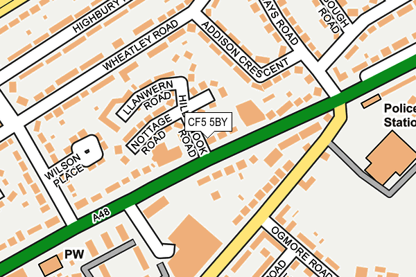 CF5 5BY map - OS OpenMap – Local (Ordnance Survey)