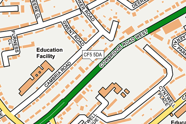 CF5 5DA map - OS OpenMap – Local (Ordnance Survey)