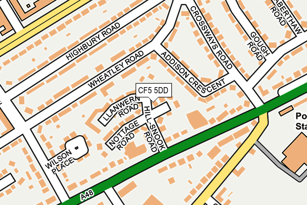 CF5 5DD map - OS OpenMap – Local (Ordnance Survey)