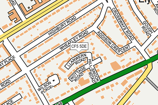 CF5 5DE map - OS OpenMap – Local (Ordnance Survey)