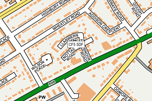 CF5 5DF map - OS OpenMap – Local (Ordnance Survey)