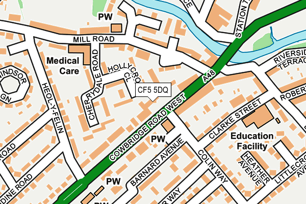 CF5 5DQ map - OS OpenMap – Local (Ordnance Survey)