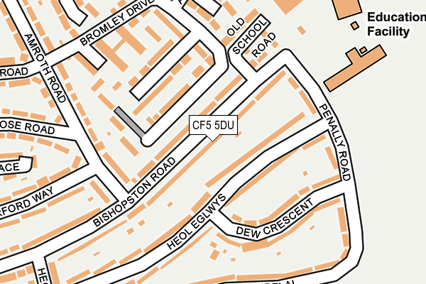 CF5 5DU map - OS OpenMap – Local (Ordnance Survey)