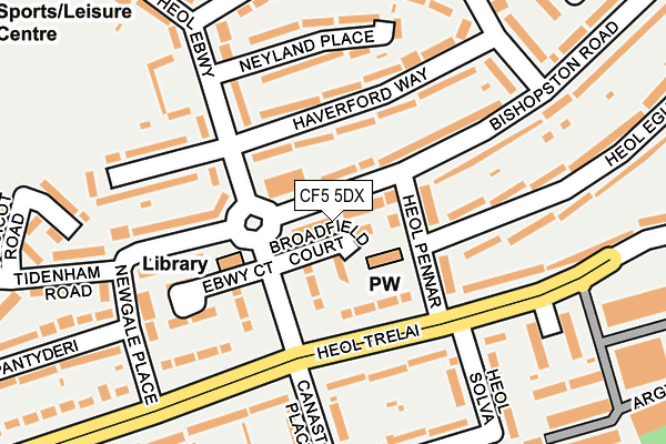 CF5 5DX map - OS OpenMap – Local (Ordnance Survey)