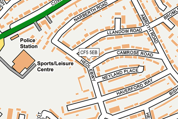 CF5 5EB map - OS OpenMap – Local (Ordnance Survey)