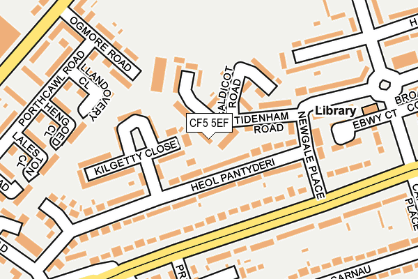 CF5 5EF map - OS OpenMap – Local (Ordnance Survey)