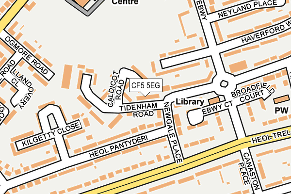 CF5 5EG map - OS OpenMap – Local (Ordnance Survey)