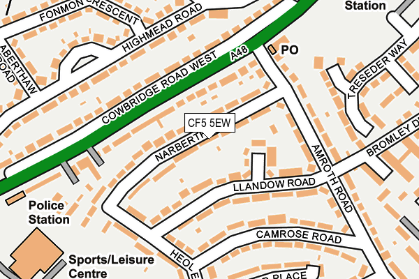 CF5 5EW map - OS OpenMap – Local (Ordnance Survey)