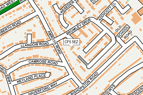 CF5 5EZ map - OS OpenMap – Local (Ordnance Survey)