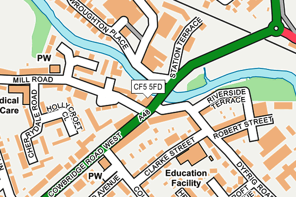 CF5 5FD map - OS OpenMap – Local (Ordnance Survey)