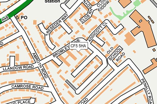 CF5 5HA map - OS OpenMap – Local (Ordnance Survey)