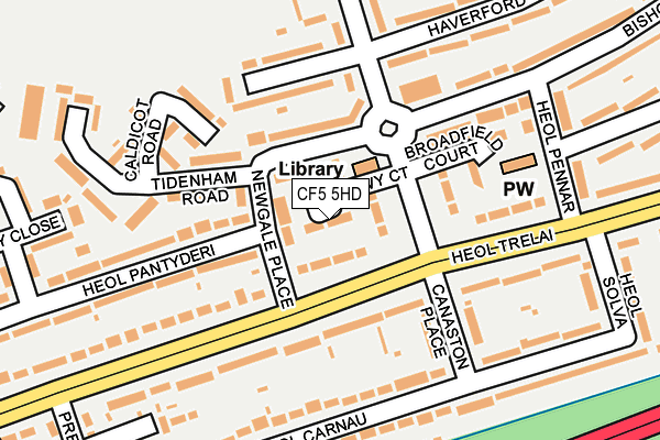 CF5 5HD map - OS OpenMap – Local (Ordnance Survey)