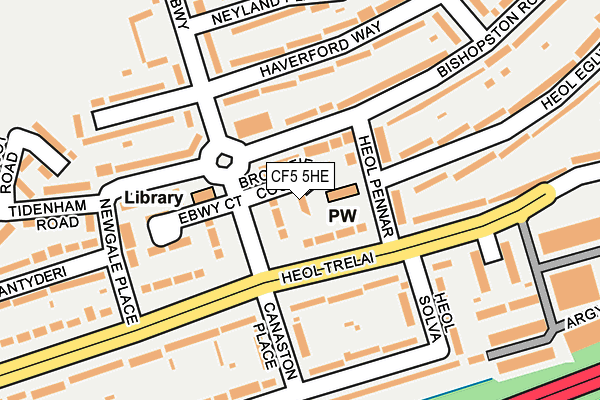 CF5 5HE map - OS OpenMap – Local (Ordnance Survey)