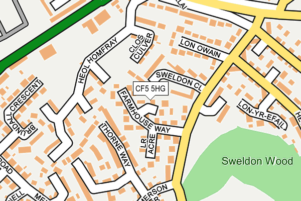 CF5 5HG map - OS OpenMap – Local (Ordnance Survey)