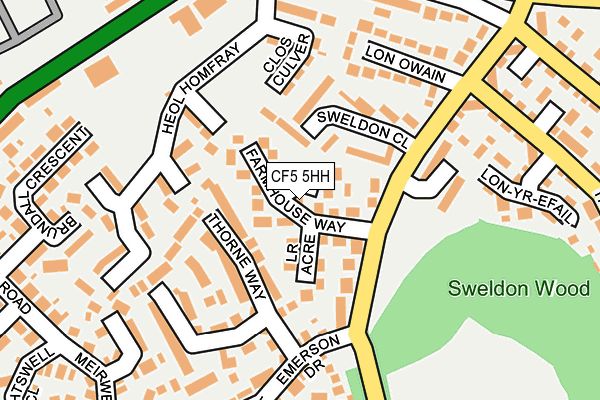 CF5 5HH map - OS OpenMap – Local (Ordnance Survey)