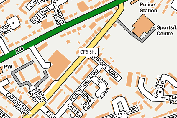 CF5 5HJ map - OS OpenMap – Local (Ordnance Survey)