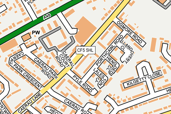 CF5 5HL map - OS OpenMap – Local (Ordnance Survey)